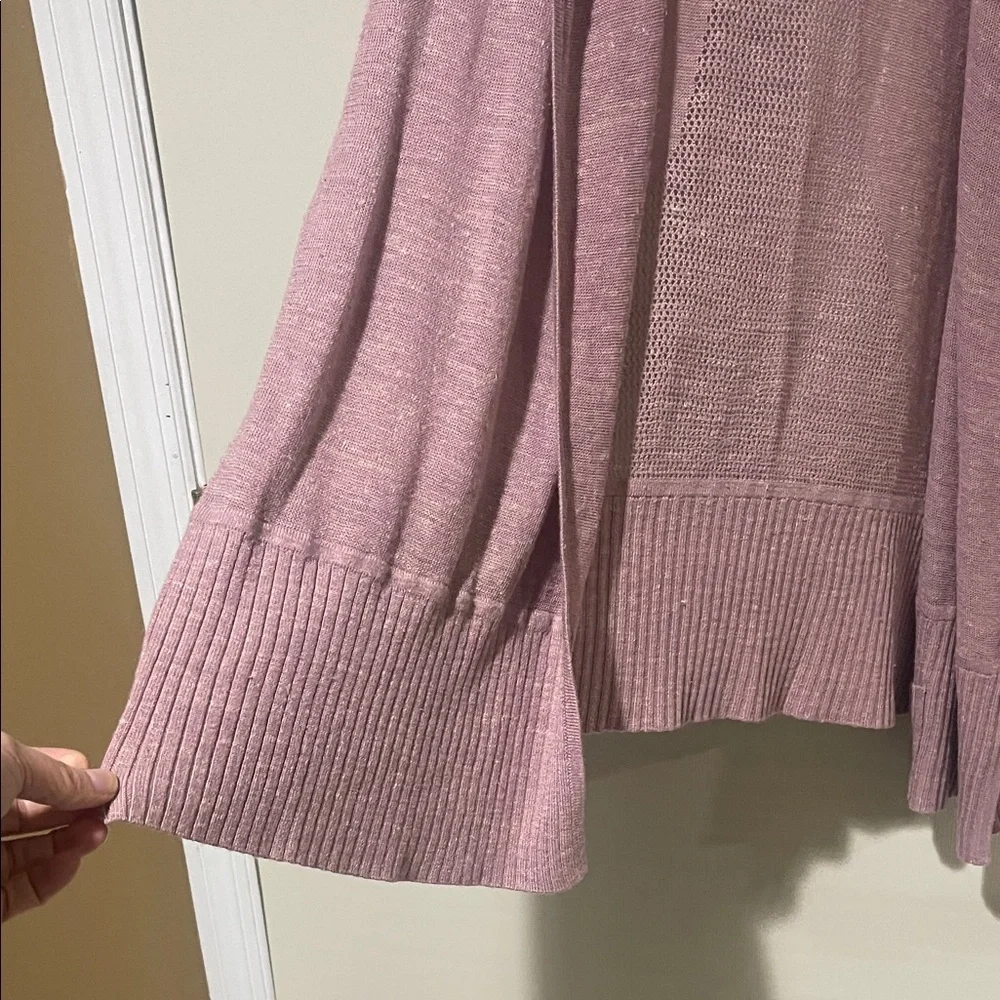 lululemon athletica Linen Blend Dusty Pink Light Hoodie Sweater Cardigan SZ M - Picture 14 of 15
